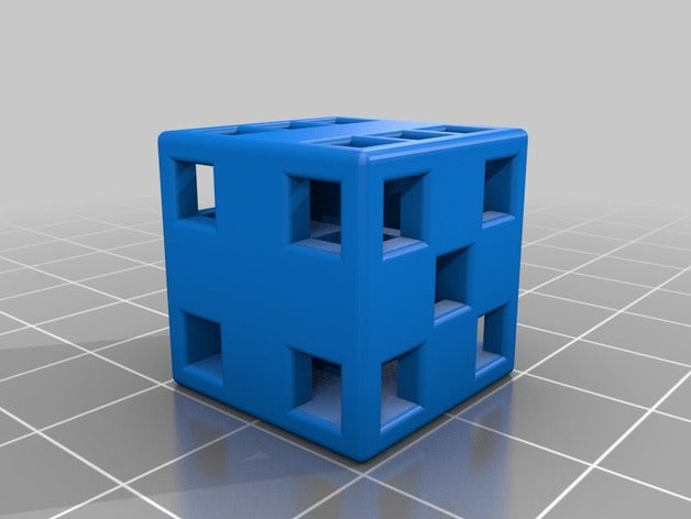 Würfel, quadratische Löcher Würfel 3D print model - Mito3D