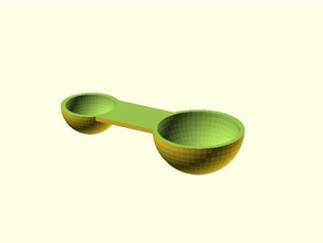 double-ended measuring spoon kitchen & dining measure measuringspoon measuringspoons openscad spoons 3d print model - Mito3D