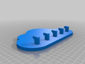 minha personalizado chave de gancho armazenamento em nuvem do agregado familiar 3d print model - Mito3D