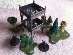 antigos de fantasia medieval 28mm torre vigia kit brinquedos & games 3d print model - Mito3D