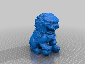 chinese guardian lion creatures statue 3d print model - Mito3D