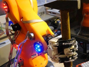 três dedos da garra hackaday robótica aplicador de braço do robot 3d print model - Mito3D
