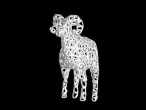 voronoi di ram animali pecore 3d print model - Mito3D