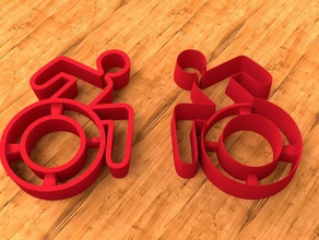 Tekerlekli sandalye 3d çerez kesici form tasarımı kurabiye tekerlekli 3d print model - Mito3D