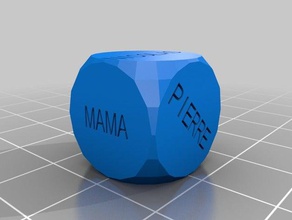 familie dobbelsteen dice customized 3d print model - Mito3D