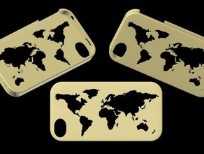 worldwide map iphone4 case mobile phone iphone 4 4s world 3d print model - Mito3D