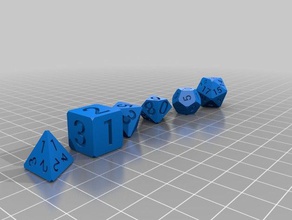 dice set d7 simple cut corners d10 d12 d20 d4 d6 d8 3d print model - Mito3D