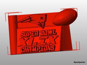 super bowl xlix champions monete & distintivi newenglandpatriots patrioti placca 3d print model - Mito3D