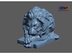 lion statue 3d scan scans & replicas 123d 123dcatch catch animal meshmixer sculpture 3d print model - Mito3D