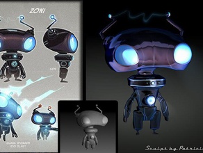 cute robot model robots ba baby future patricio garca succat zbrush 3d print model - Mito3D