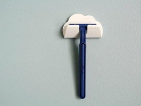 razor holder bathroom cloud shaver shaving cream 3d print model - Mito3D