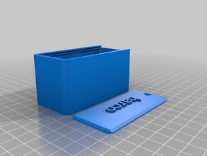 caja con tapa y nombre modifiable les conteneurs personnalisé 3d print model - Mito3D