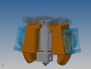 kossel mini mount katman hayranları hotend hexagon 3d yazıcı ekstruder soğutma fan 3d print model - Mito3D