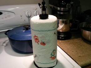 vertical toalla de papel titular divertida personalizar cocina y comedor herramienta 3d print model - Mito3D