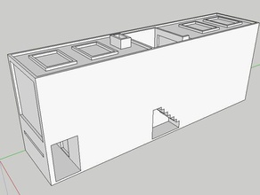 narrow-lot house buildings & structures architecture concrete wall narrow lot urban design 3d print model - Mito3D
