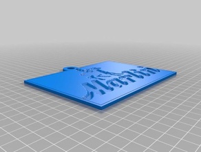 marin chave de cadeia Arte 2d personalizado 3d print model - Mito3D
