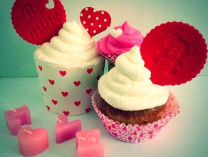 mine de petit gâteau topper cuisine et salle à manger les témoins cupcake l'amour partie la saint-valentin 3d print model - Mito3D