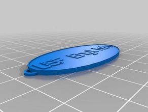 usf anglais ovale trousseau de clés porte-clés personnalisé 3d print model - Mito3D