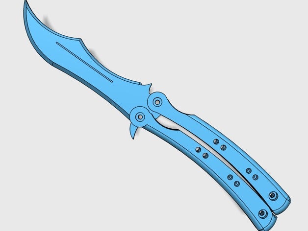 pieghevole csgo buttefly coltello m3 video giochi farfalla butterfly knife 3D print model - Mito3D