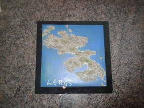 leros, Griechische Insel Gelände Topographie 3d print model - Mito3D