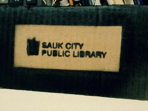 sauk city Kütüphanesi logo sanat araçlar özelleştirilmiş şablon wisconsin 3d print model - Mito3D