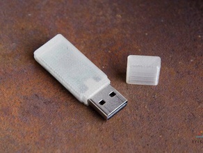 usb boîtier couvercle du connecteur ordinateur cas le disque de lecteur flash flashdisc flashdrive la fiche 3d print model - Mito3D