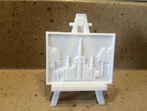 portland temple lithophane 2d art customized 3d print model - Mito3D