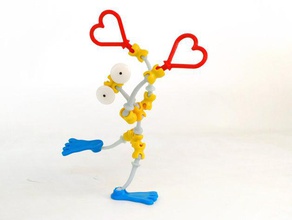 ogo heart construction toys attachment ball joint love bild sport piece shape socket valentine 3d print model - Mito3D