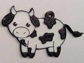 de vache un trousseau clés porte-clés bull dessin animé mignon 3d print model - Mito3D