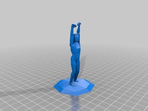 cheering man trophy i2p lab sculptures award colorado state university csu human idea 2 product low poly person 3d print model - Mito3D