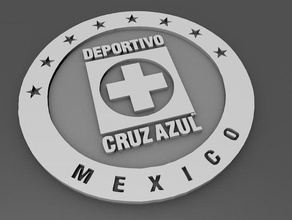 liga mx - cruz azul impression facile pièces et badges imprimez en toute simplicité mexique sous campeonisimo 3d print model - Mito3D