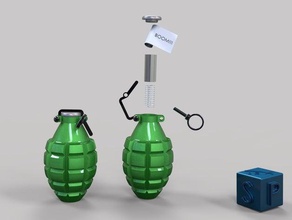 hand grenade toy & game accessories 3d print model - Mito3D