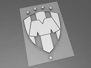 liga mx - monterrey impression facile pièces et badges mexique rayados 3d print model - Mito3D
