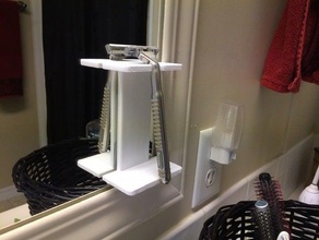 shaving ensemble bathroom brush stand safety razor cream 3d print model - Mito3D