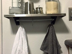 bobrick b-295 series stainless steel shelf mod towel bar kitchen & dining bracket wall mount 3d print model - Mito3D