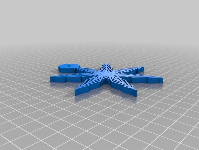 parametric snowflake hanging loop other customized 3D print model - Mito3D