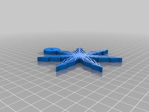parametric snowflake hanging loop other customized 3d print model - Mito3D