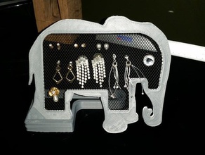 elephant earring holder earrings 3d print model - Mito3D
