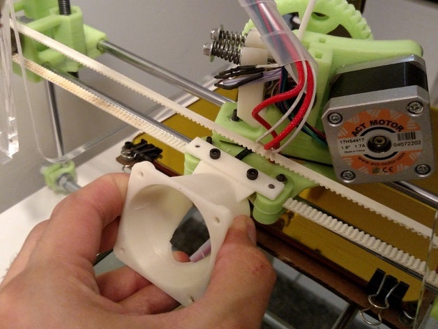 fan mount adapter 3d printer accessories 50mm x-carriage 3D print model - Mito3D