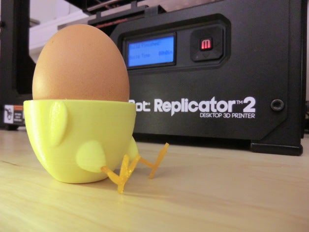 stehen-sitzen-Küken-Eierbecher glatt surface kitchen dining 3d-print 3d-printer 3d-utskrift chicken easter gghllare ggkopp kk kyckling psk replicator 3D print model - Mito3D