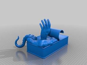 tuna boğulma dokunaç olabilir heykeller sanat balık el ton balığı 3d print model - Mito3D