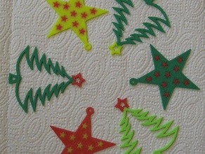dos estrellas de colores decoración la navidad estrella 3d print model - Mito3D