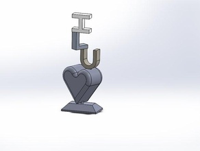 valentines desktop stand decor heart love valentine day 3d print model - Mito3D