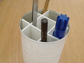 tin-can pencil holder tool holders & boxes 3d print model - Mito3D