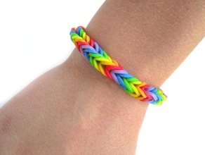 loom rainbow rubber bands bracelets art tool hook openscad band bracelet 3d print model - Mito3D