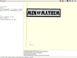 Männer mayhem patch sons anarchy tv show Schilder & logos Männer-Chaos openscad samcro Söhne der Anarchie 3d print model - Mito3D