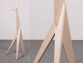 giraga diy cnc coat hook furniture future giraffe 3d print model - Mito3D
