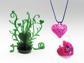 valentines gift fashion box decoration heart hearts pendants plants 3d print model - Mito3D