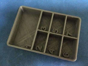 7 section part tray tool holders & boxes holder organization parts screws tiny 3d print model - Mito3D