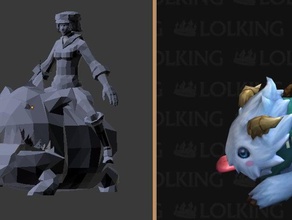 attempted make poro rider sejuani games blender game league legends lol moba 3d print model - Mito3D
